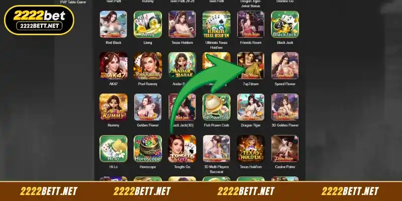 7 Up 7 Down Game Overview at 2222BET