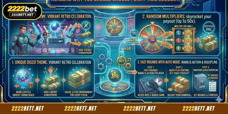 Advantages that make Funky Time 2222BET attractive to players