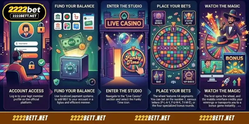 Detailed step-by-step guide to joining Funky Time 2222BET