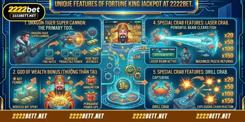 Features of Fortune King Jackpot at 2222BET
