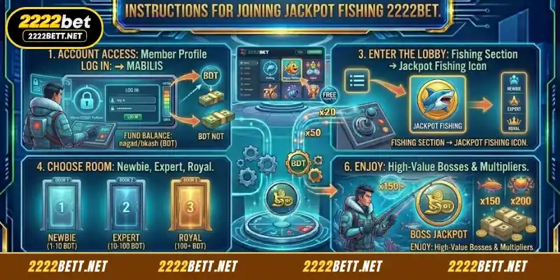 How to participate in Jackpot Fishing at 2222BET