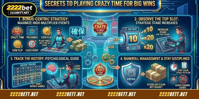 Secrets to winning big in Crazy Time 2222BET